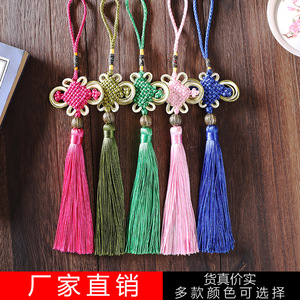 Pendentif de téléphone de voiture en polyester avec nœud chinois et pompon perlé, cadeau tissé du Zhejiang - Product Image 3