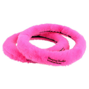Steering Wheel Cover Pink Faux Fur Soft Grip Universal Fit <b>Car</b> <b>Accessories</b> - Product Image 2