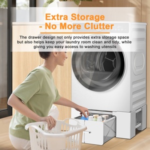 Carga hasta 400Kg Muebles <span class=keywords><strong>para</strong></span> el hogar Soporte <span class=keywords><strong>de</strong></span> pedestal con cajón <span class=keywords><strong>de</strong></span> almacenamiento Lavandería <span class=keywords><strong>Lavadora</strong></span> Soporte Estante - Product Image 6