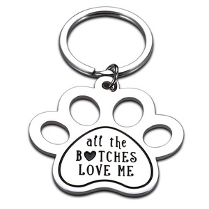 사용자 정의 DIY 도매 은색 발톱 개 태그 레터링 섬세한 간단한 금속 태그 - Product Image 1