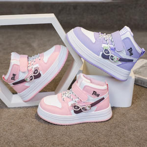 2025 Spring Autumn Girls' High-Top Sneakers New Fashionable Casual Sports <b>Shoes</b> for Students Medium Large <b>Size</b> - Product Image 3