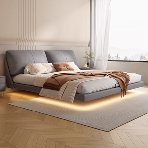 Modern Function Bedroom Set Customizable Solid Wooden king Size <strong>Bed</strong> Frame Queen Bedroom Furniture Minimalist Leather <strong>Double</strong> <strong>Bed</strong> - Product Image 3