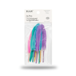 Piume Decorative Ilan 11cm, 10 Pezzi, Colori Pastello Assortiti - Product Image 1
