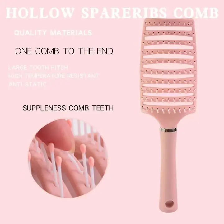 Fashionable Salon Arc Ventilation Twisted Hair Brush Customized Logo Dry and Wet Massage Hair Brush Salon Hairdressing Tools