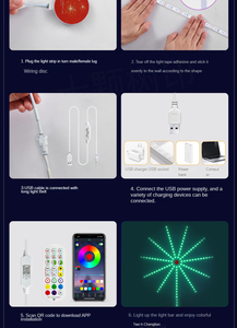 5V USB rgbic trong nhà giáng sinh trang trí ánh sáng âm nhạc đồng bộ thông minh <span class=keywords><strong>Bluetooth</strong></span> app điều khiển Giấc Mơ Màu <span class=keywords><strong>LED</strong></span> Strip <span class=keywords><strong>LED</strong></span> pháo hoa đèn - Product Image 6