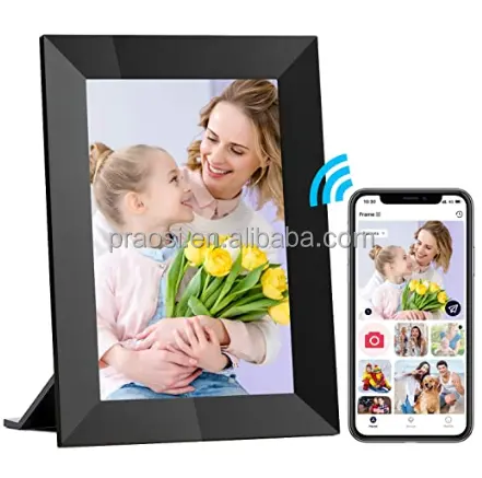 2022 Pros Frameo APP IPS touch screen Smart Android wifi digital picture frame 10 inch digital cloud photo frame 16GB review