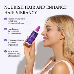 Spray Acondicionador Morado Sin Enjuague <span class=keywords><strong>para</strong></span> Cabello Rubio y Gris, Reduce los Tonos Amarillos, Mejora la Vibración y Hidrata - Product Image 4