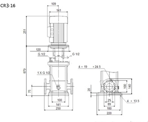 Pompe centrifuge verticale multi-étages à simple étage CR10-9 pour l'irrigation agricole en acier inoxydable AC - Product Image 6