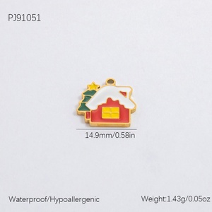 Accessoires DIY en acier inoxydable plaqué or 18 carats, pendentifs bonhomme de neige et flocon de neige de Noël, colliers, boucles d'oreilles, bracelets, tendance pour femmes et seniors - Product Image 6