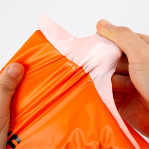 Sacs d'expédition écologiques en polyéthylène orange avec bande adhésive résistante, sacs de coursier en plastique pour l'emballage de vêtements - Product Image 6