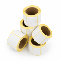 Etiqueta Adhesiva de Papel Rectangular para Embalaje, 50*30mm, Impermeable, con Código de Barras, Térmica Directa, Venta al Por Mayor de Fábrica
