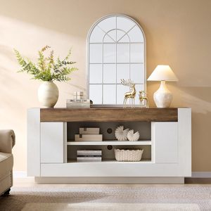 Meuble <span class=keywords><strong>TV</strong></span> moderne OKD et console multimédia avec rangement, design en bois épais, montage <span class=keywords><strong>mural</strong></span>, compatible avec les téléviseurs de 60 à 64 pouces, salon, meubles de maison - Product Image 3