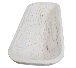 Bol à pâte en bois <span class=keywords><strong>de</strong></span> ferme, <span class=keywords><strong>de</strong></span> style rustique, Antique, blanc et Vintage, sculpté à la main pour décoration <span class=keywords><strong>de</strong></span> maison, 1 pièce - Product Image 1