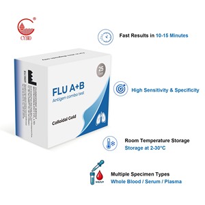 Rapid Flu <strong>A</strong>/B Antigen Combo Test Kit, <strong>Influenza</strong> <strong>A</strong>+B Differential Diagnosis, High Accuracy Swab Test, CE/ISO Professional IVD - Product Image 2