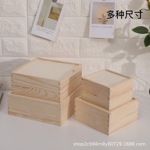 Solid Wood <b>Storage</b> <b>Box</b> Rectangle Natural Color Covered <b>Drawer</b> Style Packaging <b>Box</b> For Gift Souvenir - Product Image 2