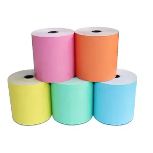 Factory custom Colour Thermal Paper Roll Printing Cash Register paper Popular Pink Yellow Blue Green Orange Thermal Roll