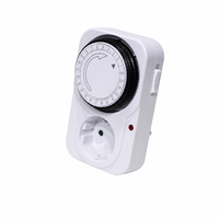 Minuteur mécanique compact 24 heures 230V 16A 3680W 48 programmes marche/arrêt réglage 15 minutes pour le contrôle de l'éclairage domestique