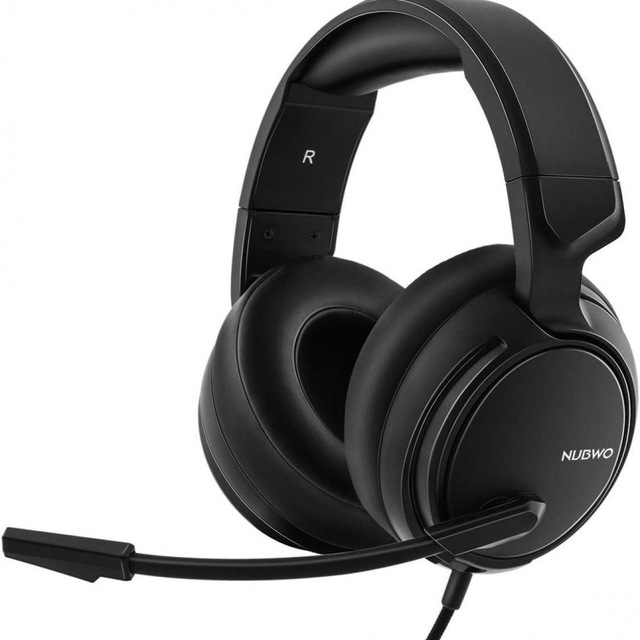 NUBWO N12 Wired Gaming Headset with Detachable Mic, 3.5mm + USB-C Dual Input, Over-Ear for PC