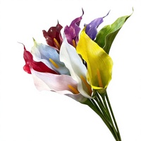 Lys Calla Artificiel Haut de Gamme, Matériau Floral Réaliste ; Soie Imprimée en 3D, Finition Tactile Réaliste ; Fournitures Décoration Maison, Fait Main
