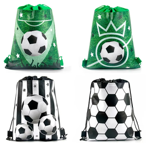 Bolsas no tejidas de fútbol Diseño de doble cara Mochila con cordón de fútbol Goody Candy Treat Bolsas para suministros de fiestas deportivas - Product Image 2