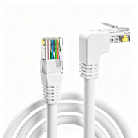 Kabel Ethernet CAT6 RJ45 Profesional Sudut Kanan Lurus, Konektor Berlapis Emas, Konduktor Tembaga Murni, Pelindung PVC untuk Kualitas Tinggi