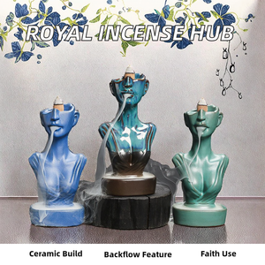 Brûleur d'encens traditionnel en travertin royal Bakoor, nouveauté, support de diorama religieux, diffuseur d'aromathérapie, <span class=keywords><strong>fontaine</strong></span> à reflux - Product Image 2