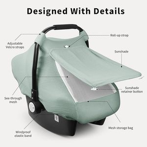 Copertura <span class=keywords><strong>per</strong></span> Seggiolino Auto <span class=keywords><strong>per</strong></span> Bambini, Telo Multiuso <span class=keywords><strong>per</strong></span> Cappottina Seggiolino Auto con Parasole Privacy, Coperture <span class=keywords><strong>per</strong></span> Portabebè <span class=keywords><strong>per</strong></span> Bambini e <span class=keywords><strong>Bambine</strong></span> - Product Image 2