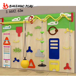 Senso di sviluppo fisico della scuola materna dell'interno della parete rampicante della stanza dei bambini della parete rampicante di plastica del PE - Product Image 4