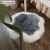 Coussin décoratif de luxe en peau de mouton, petit, rond, à motif floral, pour canapé, siège de voiture, chaise de maquillage