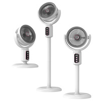 Ventilateur de circulation d'air stéréo 3D, hauteur réglable, oscillation automatique, fonctionnement silencieux, rechargeable, ventilateur de bureau sur pied