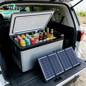 Réfrigérateur de voiture <span class=keywords><strong>solaire</strong></span> 40L pour camping-car, camping, DC12V, congélateur portable, réfrigérateur de voyage extérieur, compatible avec <span class=keywords><strong>panneau</strong></span> <span class=keywords><strong>solaire</strong></span> - Product Image 1