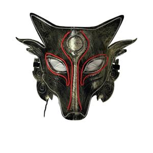 बहुत बढ़िया डिजाइन हेलोवीन वुल्फ मुखौटा सोने भेड़िया सिर प्रकाश का नेतृत्व किया अप मुखौटा जानवर कॉस्टयूम हेलोवीन Cosplay मास्क चेहरे को कवर - Product Image 4