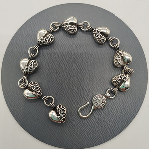 Nouveau à la mode rétro Punk argent croix Bracelet Bracelet avec lien chaîne Vintage Style marque bijoux pour hommes et femmes - Product Image 4