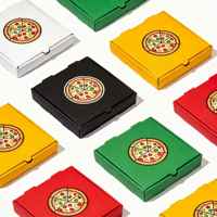 Boîte à pizza économique avec impression personnalisée, taille sur mesure, jetable, en carton ondulé pour la restauration rapide