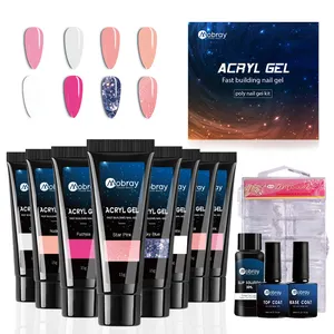 Professional GliT/Ter Poly Gel Kit Painless Gelisch Supplies UV Poly Gel With Uv Lamp OEM Nail Extension Nail Gel Uv Kit