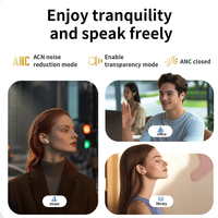 Écouteurs intra-auriculaires sans fil avec écran tactile LCD et réduction de bruit active ENC ANC pour la musique et les jeux