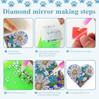 Personnalisé 4 pièces/ensemble couleurs assorties peint à la main fleur signet forme spéciale diamant signets en cuir fait à la main