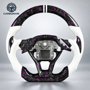 Volant sport en fibre de carbone forgé sur mesure, 3 branches, 40 mm, pour Civic 10e génération 2016-2023 - Product Image 1