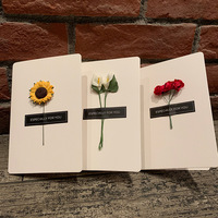 Cartes de vœux créatives avec fleurs artificielles pour la fête des mères - Cartes de remerciement pour anniversaire, cadeaux pour enseignants, enveloppes, impression de logo disponible