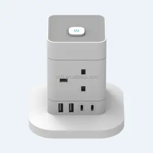 Tower UK Standard Vertical Power Socket Individually Switched Each Layer Extension Lead Towers With 2M Electric Extension Cable