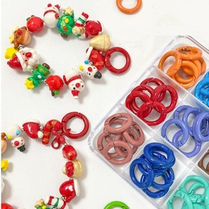 Porte-clés circulaire en alliage peint à la bombe, <span class=keywords><strong>14</strong></span> couleurs mélangées, 20/25/30/35/41mm, accessoires de bijoux à bricoler soi-même, anneau d'ouverture de printemps V161 - Product Image 4