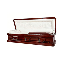 Ataúd Ecológico Biodegradable de Alto Brillo, Estilo Americano, Interior de Terciopelo Rojo Oscuro, para Bebés, Funerarias de Lujo, Digno