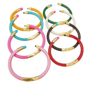 Nouveau bracelet tendance en laiton plaqué or 14 carats, style créatif et mode, avec gouttes d'huile et émail coloré, personnalisable - Product Image 1