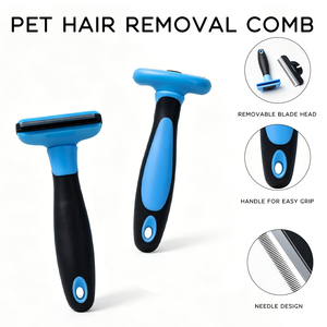 Brosse de toilettage portable sur mesure pour animaux de compagnie, en acier inoxydable, pour l'élimination des poils et la réduction des peluches chez les chats et les chiens - Product Image 3