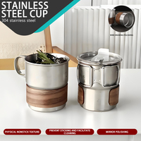 Tasse isotherme en acier inoxydable 304 à succès, style américain, pour café/bière/eau, avec paille, couvercle pliable, portable pour camping en extérieur