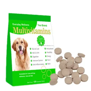 कुत्ता पोषण मल्टीविटामिन कुत्ते विटामिन और पूरक कुत्ते के लिए बिल्ली का नाश्ता चबाने योग्य गोलियाँ
