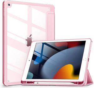 Funda para iPad 9th/8th/7th Gen 10,2 pulgadas (2021/2020/2019), Parte trasera transparente, funda de marco a prueba de golpes de TPU, portalápices incorporado - Product Image 1
