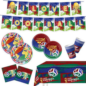 Decoraciones <span class=keywords><strong>para</strong></span> Fiesta Temática de Fútbol 2026, Platos, Vasos y Adornos <span class=keywords><strong>para</strong></span> <span class=keywords><strong>Pastel</strong></span> de Papel Desechables, Juego de Vajilla Ecológica <span class=keywords><strong>para</strong></span> 10 <span class=keywords><strong>Personas</strong></span> - Product Image 1