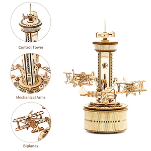 Kit de modèle de tour de contrôle aérien Robotime <span class=keywords><strong>Rokr</strong></span> AMK41 avec certificat CE, jouet à assembler, puzzles en bois 3D - Product Image 5