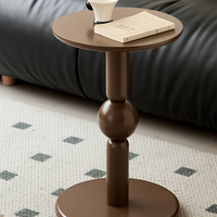 Table d'appoint moderne ronde en bois massif avec roulettes pivotantes, table basse, table de chevet, meuble d'appoint pour salon